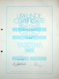 Yamaha Service Certificate