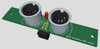 Minimoog hidden MIDI connection top